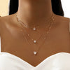 Wholesale Women's Cold Style Metal Multilayer Necklace With Cross Moon Star Pendant Alloy Material Twisted Chain Electroplating Process