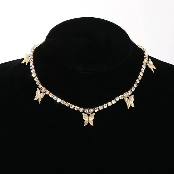 Wholesale Women's Cold Style Metal Multilayer Necklace With Cross Moon Star Pendant Alloy Material Twisted Chain Electroplating Process