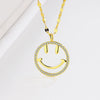 Wholesale Women's Collarbone Chain S925 Silver Round Smiley Face Necklace Casual Geometric Style