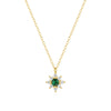 Wholesale Women's Collarbone Necklace 925 Sterling Silver Flower Emerald Diamond Encrusted O Shaped Chain Geometric Design Electroplating