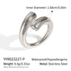 Wholesale Women's Colorblocking Gold And Silver Titanium Steel Ring With Geometric Pattern And Electroplating Processing