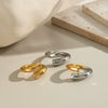 Wholesale Women's Colorblocking Gold And Silver Titanium Steel Ring With Geometric Pattern And Electroplating Processing