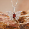 Wholesale Women's Colored Gemstone Necklace Butterfly Style S925 Sterling Silver Inlaid With Natural Sapphire Tanzanite Animal Zodiac Design