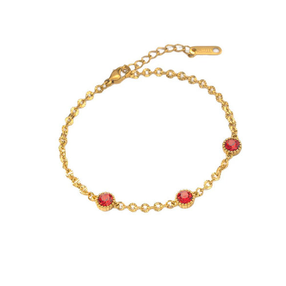 Wholesale Women's Colorful Diamond Geometric Stainless Steel Vacuum Plated Bracelet Light Luxury Simple Fashionable And Nonfading