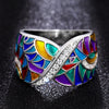 Wholesale Women's Colorful Geometric Niche Ring Jewelry Made Of Copper With Zirconia Design