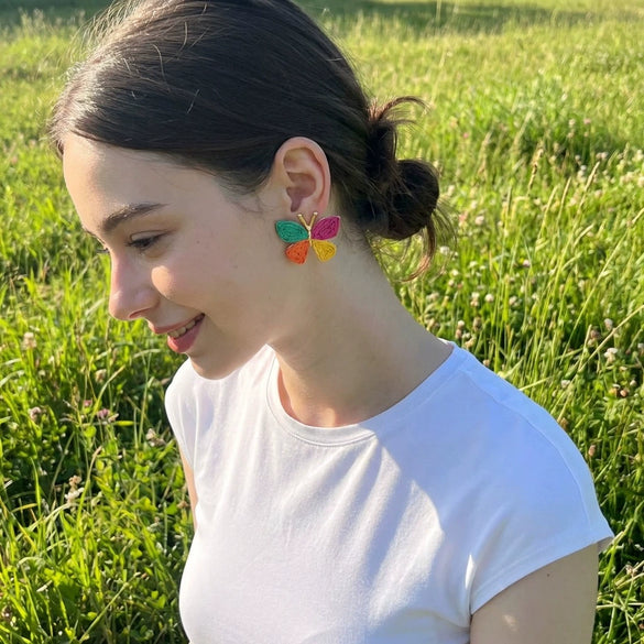 Wholesale Women's Colorful Woven Dopamine Alloy Electroplated Animal Zodiac Childlike Style Earrings