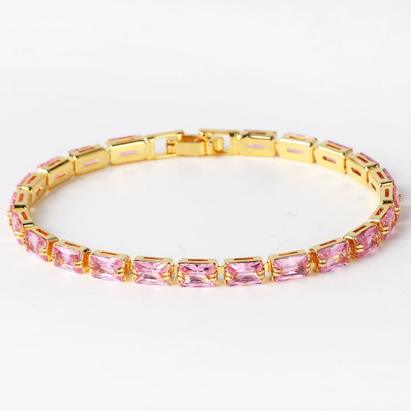 Wholesale Women's Colorful Zircon Bracelet With Electroplating And Niche Design