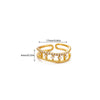 Wholesale Women's Colorful Zircon Geometric Heartshaped Copper Ring Inlaid With Gold