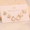 Wholesale Women's Compact Geometric Round Stainless Steel Earrings With Heart Shape Pattern And Electroplating