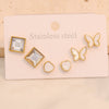 Wholesale Women's Compact Geometric Round Stainless Steel Earrings With Heart Shape Pattern And Electroplating