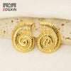 Wholesale Women's Conch Geometric Woven 316L Stainless Steel Earrings Plated 18K Gold