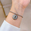 Wholesale Women's Constellation Gold Inlaid Titanium Steel Round Bead Chain Bracelet
