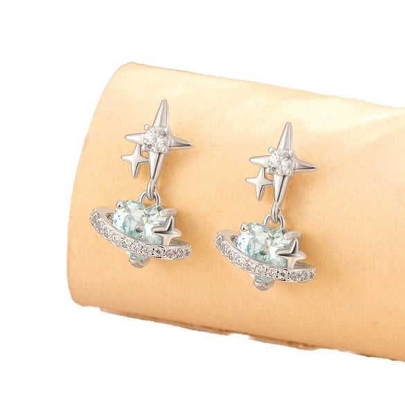 Wholesale Women's Cool Style Heart Shape Metal Pendant Titanium Steel Screw Ear Nail Set With Diamonds