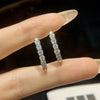 Wholesale Women's Cool U Shaped 925 Sterling Silver Moissanite Earrings With Geometric Design And Electroplating