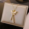 Wholesale Women's Copper And Titanium Steel Butterfly Pendant Necklace With Real Gold Plating And Enhanced Color Retention Sweet Style Cross Chain