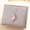 Wholesale Women's Copper And Titanium Steel Butterfly Pendant Necklace With Real Gold Plating And Enhanced Color Retention Sweet Style Cross Chain