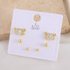 Wholesale Women's Copper Animal Dragonfly Cat Ear Jewelry Electroplated Small Fresh Style Earrings Card Set