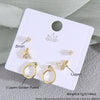 Wholesale Women's Copper Animal Dragonfly Cat Ear Jewelry Electroplated Small Fresh Style Earrings Card Set