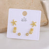 Wholesale Women's Copper Animal Dragonfly Cat Ear Jewelry Electroplated Small Fresh Style Earrings Card Set