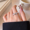 Wholesale Women's Copper Bow Beaded Finger Ring With Electroplating Design