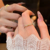 Wholesale Women's Copper Bow Heart Shape Open Ring Electroplated Hand Jewelry