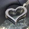 Wholesale Women's Copper Box Chain Heart Shape Mixed Gemstone Inlay Zircon Necklace