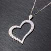 Wholesale Women's Copper Box Chain Heart Shape Mixed Gemstone Inlay Zircon Necklace