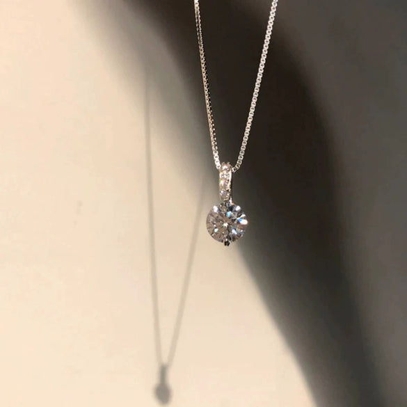 Wholesale Women's Copper Box Chain Necklace With Mixed Gem Inlay And Geometric Design