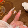 Wholesale Women's Copper Butterfly And Bow Open Ring With Electroplating Processing