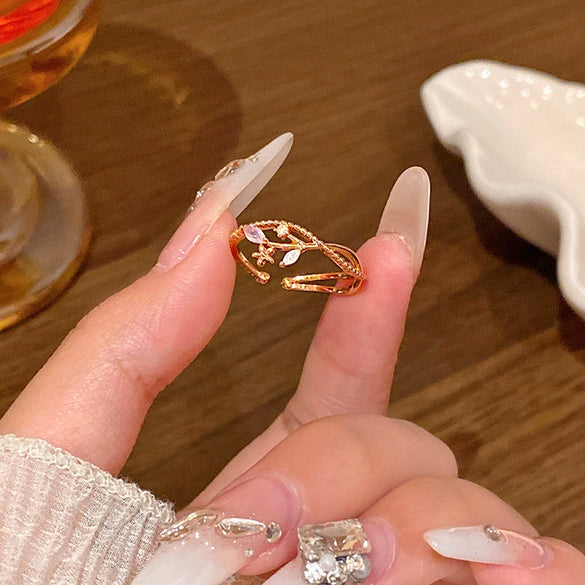 Wholesale Women's Copper Butterfly And Bow Open Ring With Electroplating Processing