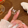 Wholesale Women's Copper Butterfly And Bow Open Ring With Electroplating Processing