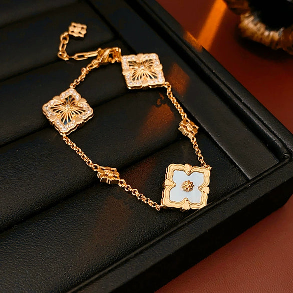 Wholesale Women's Copper Butterfly Animal Zodiac Zirconia Inlayed Bracelet With Light Luxury Niche Cold Wind Personality Joker Temperament