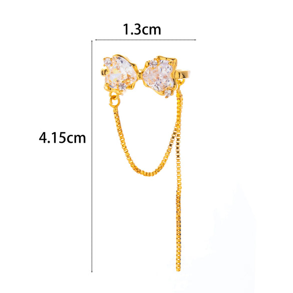 Wholesale Women's Copper Butterfly Cartilage Ear Clip Microinlaid Zircon Geometric Electroplated Fashion Ear Clip