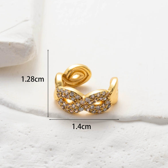 Wholesale Women's Copper Butterfly Cartilage Ear Clip Microinlaid Zircon Geometric Electroplated Fashion Ear Clip
