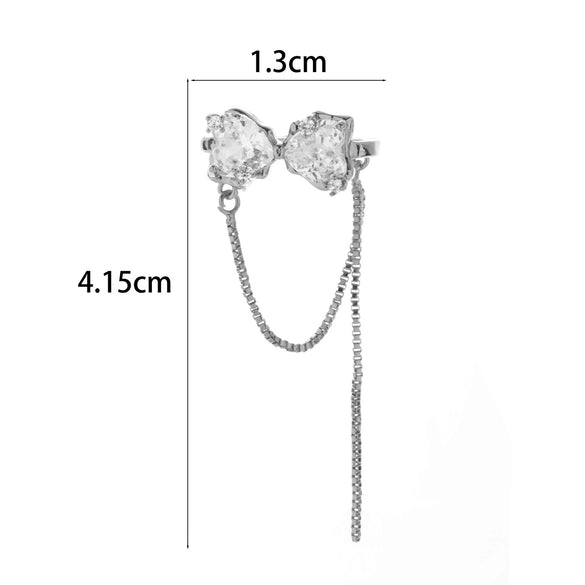 Wholesale Women's Copper Butterfly Cartilage Ear Clip Microinlaid Zircon Geometric Electroplated Fashion Ear Clip