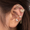 Wholesale Women's Copper Butterfly Cartilage Ear Clip Microinlaid Zircon Geometric Electroplated