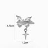 Wholesale Women's Copper Butterfly Cartilage Ear Clip Microinlaid Zircon Geometric Electroplated