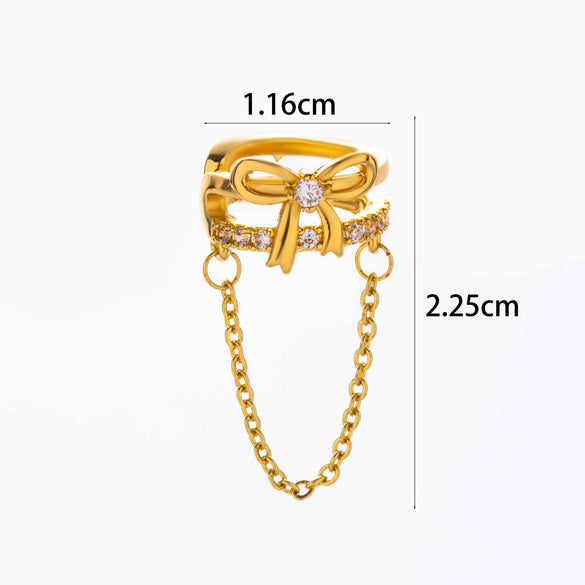 Wholesale Women's Copper Butterfly Cartilage Ear Clip Microinlaid Zircon Geometric Electroplated