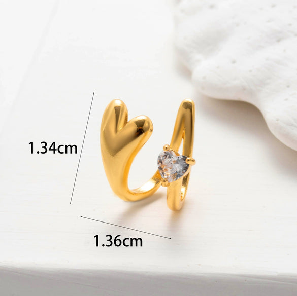 Wholesale Women's Copper Butterfly Cartilage Ear Clip Microinlaid Zircon Geometric Electroplated