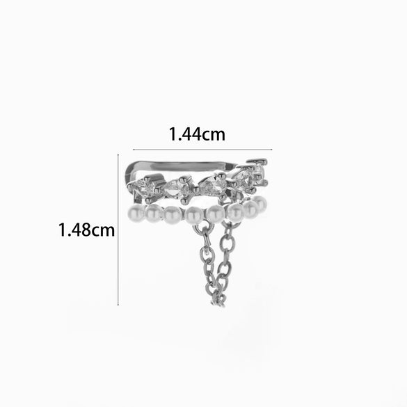 Wholesale Women's Copper Butterfly Cartilage Ear Clip Microinlaid Zircon Geometric Electroplated