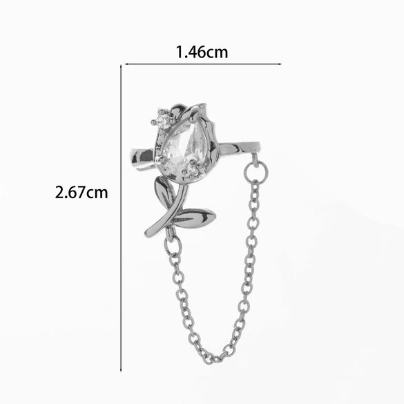 Wholesale Women's Copper Butterfly Cartilage Ear Clip Microinlaid Zircon Geometric Electroplating