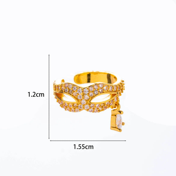 Wholesale Women's Copper Butterfly Cartilage Ear Clip Microinlaid Zircon Geometric Electroplating