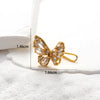 Wholesale Women's Copper Butterfly Cartilage Ear Clip With Microinlaid Zircon And Geometric Pattern Electroplated