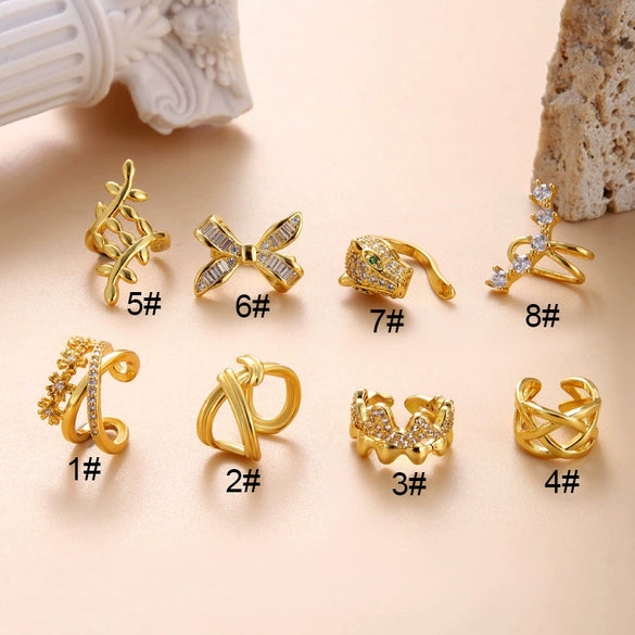 Wholesale Women's Copper Cartilage Ear Clip With Geometric Pattern And Electroplating Process