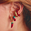 Wholesale Women's Copper Chili Pepper Cartoon Style Electroplated Earrings