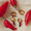 Wholesale Women's Copper Chili Pepper Cartoon Style Electroplated Earrings
