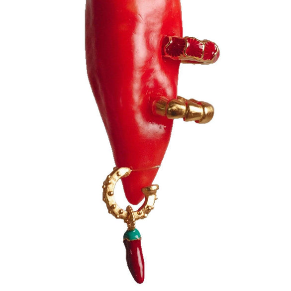 Wholesale Women's Copper Chili Pepper Cartoon Style Electroplated Earrings