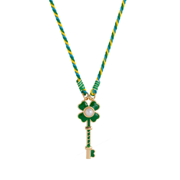 Wholesale Women's Copper Clover Pendant Gold Plated Regular Chain With Geometric Pattern And Electroplating Process