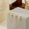 Wholesale Women's Copper Cross Pendant Chain Earrings With Geometric Pattern And Electroplating Treatment
