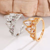 Wholesale Women's Copper Crown Ring With Diamondencrusted Zircon And Electroplating